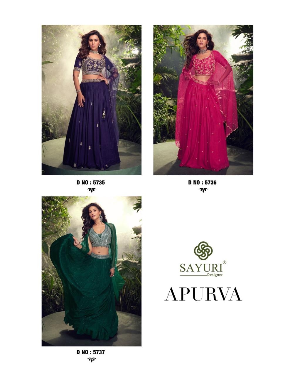 Apurva By Sayuri Chinon Silk Designer wear Lehenga Choli Wholesale Shop In Surat